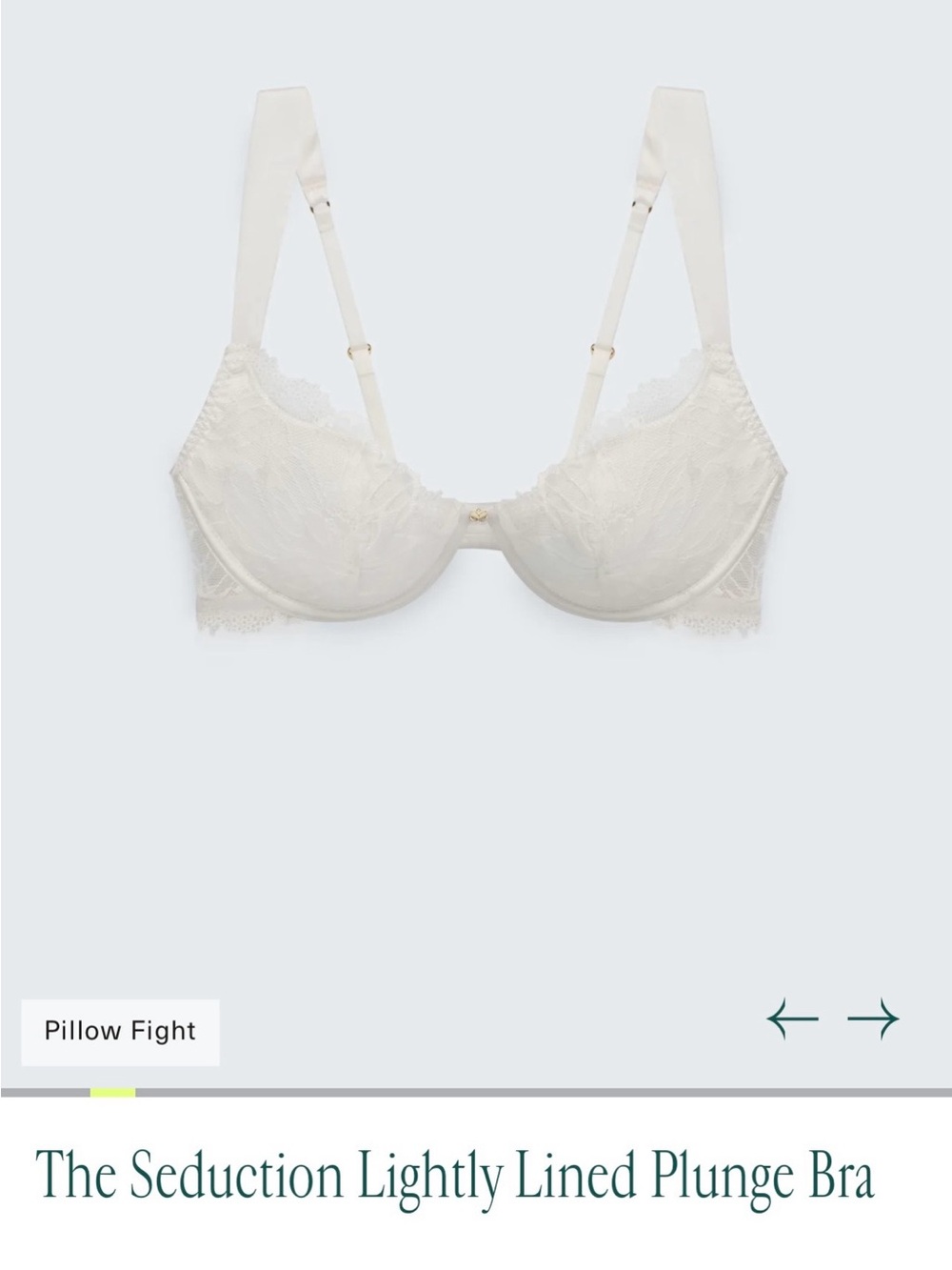 SYRN The Seduction Lightly Lined Plunge Bra - Pillow Fight (Ivory)